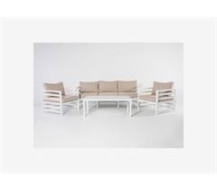 Set de jardín de sofá, 2 sillones y mesa de centro, VARENA.