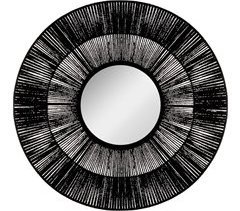Espejo de pared circular en negro - ETHNIC