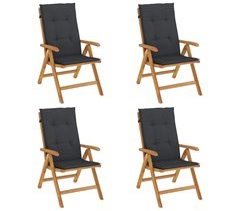 Set 4 sillas de jardin reclinables con cojines