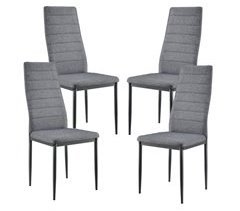 Set de 4x sillas de Comedor Lidköping tapizadas de tela y acero
