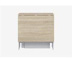 Mesa de cocina ETNA. Extensible. DM. 77x31/140cm. Natural-blanco