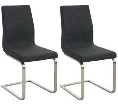Set de 2 sillas de comedor diseño moderno en tela