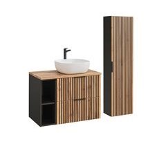 Conjunto mueble lavabo individual 2 nichos y columna Gaia