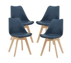 Set de 4x sillas de comedor Fläten estilo escandinavo madera