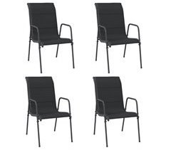 Set 4 sillas de jardín de acero y textilene