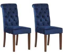 Set de 2 sillas de comedor Lisburn en tela o terciopelo