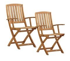 Set 2 sillas de exterior Navis de madera natural