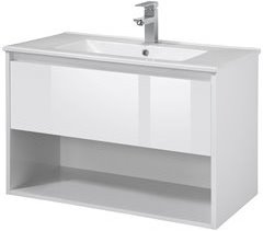 Conjunto Mueble Baño en KIT serie JANO ancho 1 cajón y 1 puerta fondo estándar