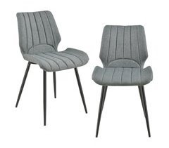 Set de 2x sillas de comedor Pohorje cuero sintético y metal