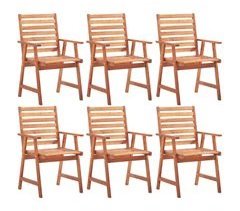 Set 6 sillas de comedor de exterior de madera