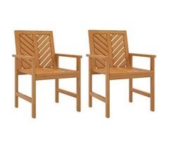 Set 2 sillas de comedor para jardín de madera maciza