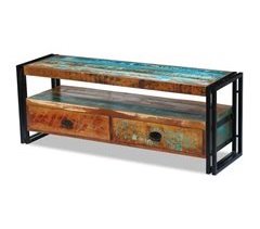Mueble TV armario auiliar de madera maciza reciclada estilo vintage 2502154