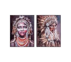 Set 2 Pinturas Lienzo Serie Aborigenes