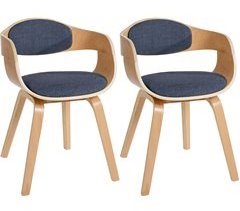 Set de 2 sillas de comedor Kingston de tela y madera