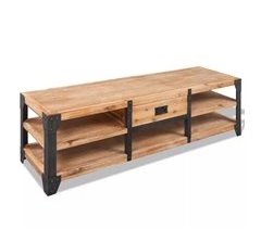 Mueble para TV madera de acacia maciza estilo industrial 2502070
