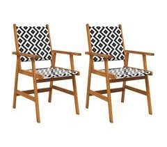 Set de 2 sillas de jardín de madera maciza de acacia