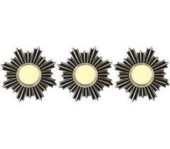 Set de 3 espejos FLOWER BLACK