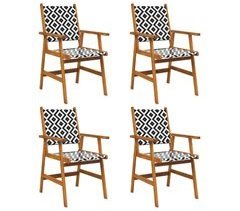 Set de 4 sillas de jardín de madera maciza de acacia