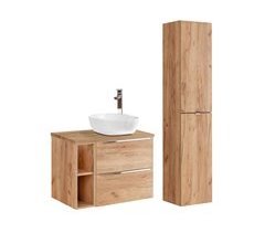 Conjunto mueble lavabo individual 2 nichos y columna April 46