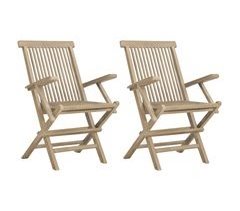 Set 2 sillas de jardín plegables de madera maciza