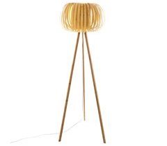 Lámpara de pie con base de bambú y cúpula en forma de flor - BASIL