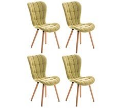 Set de 4 sillas de comedor Elda tapizadas en tela