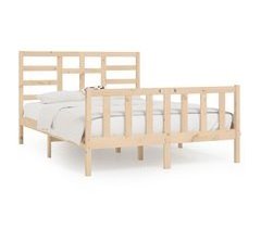 Estructura de cama de madera maciza 150x200