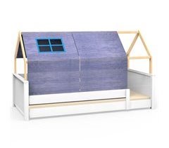 Cama Montessori barrera simple-estructura techo KASVA 206x98