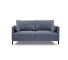 Sofa de 2 plazas NERO en tela con patas metalicas marron