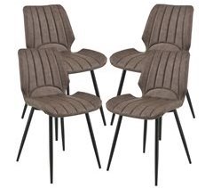 Set de 4x sillas de comedor Pohorje cuero sintético y metal