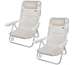 Pack ahorro 2 sillas playa Mediterráneo multiposición c/cojín Aktive