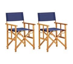 Set 2 sillas de director de madera maciza de acacia