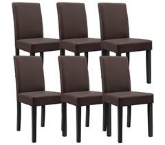 6 x sillas tapizadas de cuero sintético patas de madera