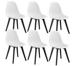Set de 6 sillas de comedor Brevik diseño nórdico plástico