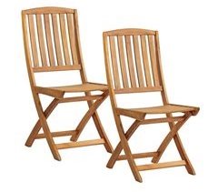 Set 2 sillas de jardín plegables de madera