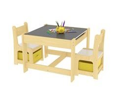 Juego de mesa para niños con 2 sillas Irixoa con cajas MDF