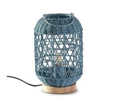Lámpara de mesa Jiro de ratán natural