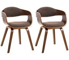 Set de 2 sillas de comedor Kingston de tela y madera