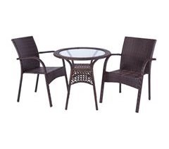 Set mesa y dos sillas de metal