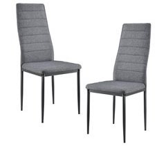 Set de 2x sillas de Comedor Lidköping tapizadas de tela y acero