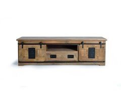 Mueble tv madera de mango 2 puertas correderas - Giner y Colomer