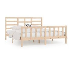 Estructura de cama de madera maciza 180x200