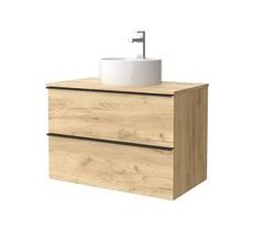 Mueble de baño Nabua con tirador de pestaña | Lavabo sobre encimera 80