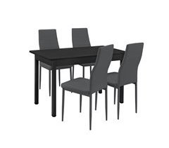 Set de comedor Jørpeland  mesa de comedor con 4 sillas MDF acero 120x60