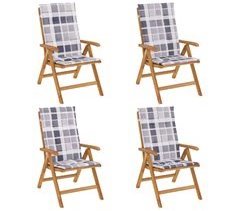 Set 4 sillas de jardin reclinables con cojines