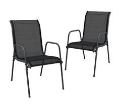 Set 2 sillas de jardín de acero y textilene