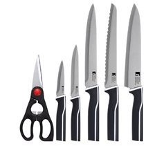 Set de 5 cuchillos + tijeras KYOTO BLANCO