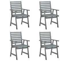 Set 4 sillas de comedor de jardín de madera