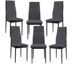 Set de 6 sillas de comedor Lidköping con respaldo alto tapizada