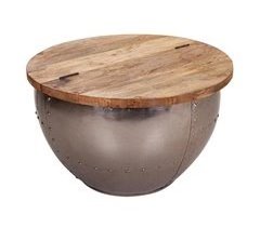 Mesa de centro de madera y metal